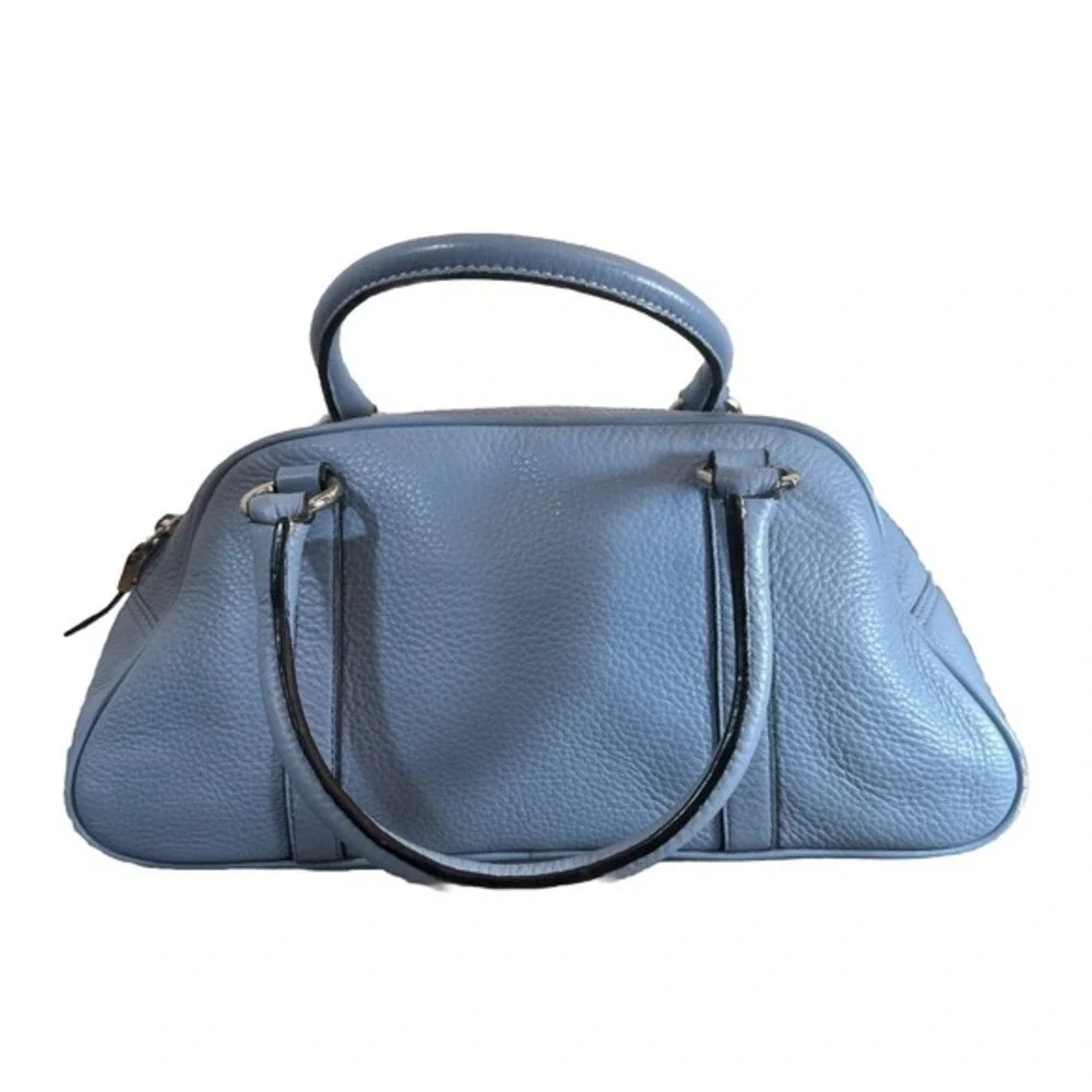 Talbots Blue leather satchel handbag Purse Tote‎ Bag
